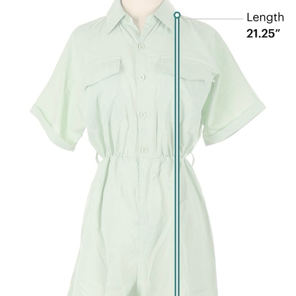 Mint Green Women's Romper - Picture 6 of 9